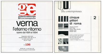 Verna. L'eterno ritorno. Opere dal 1991 al 1994. Galleria Edieuropa 1995 - Claudio Verna - copertina