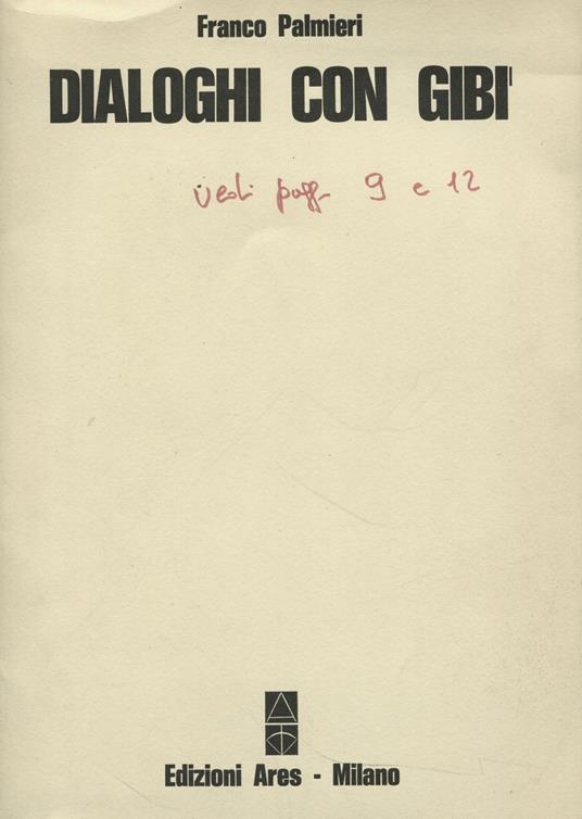 Dialoghi con Gibì. Ricordo di Giambattista Vicari - Franco Palmieri - copertina