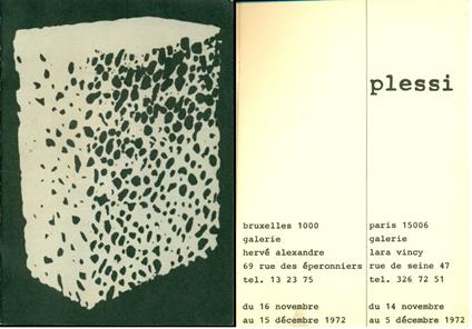Fabrizio Plessi, Galerie Hervè Alexandre e Galerie Lara Vincy 1972 - Fabrizio Plessi - copertina