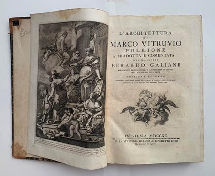 L' architettura di Marco Vitruvio Pollione tradotta e commentata dal Marchese Berardo Galiani - Marco Vitruvio Pollione - copertina