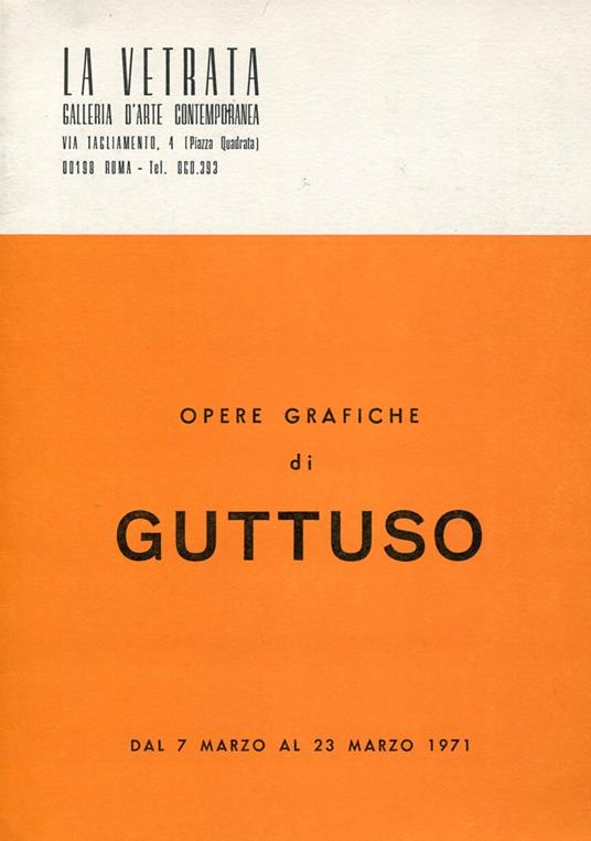Opere grafiche di Guttuso - Renato Guttuso - copertina