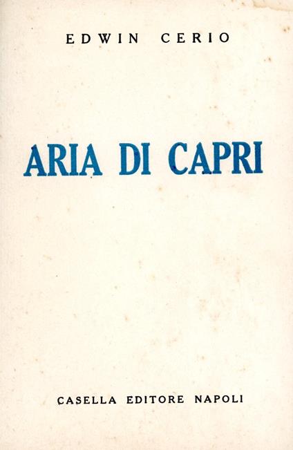 Aria di Capri - Edwin Cerio - copertina