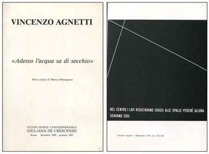 Vincenzo Agnetti. "Adesso l'acqua sa di secchio" - Vincenzo Agnetti - copertina