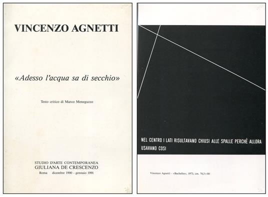 Vincenzo Agnetti. "Adesso l'acqua sa di secchio" - Vincenzo Agnetti - copertina