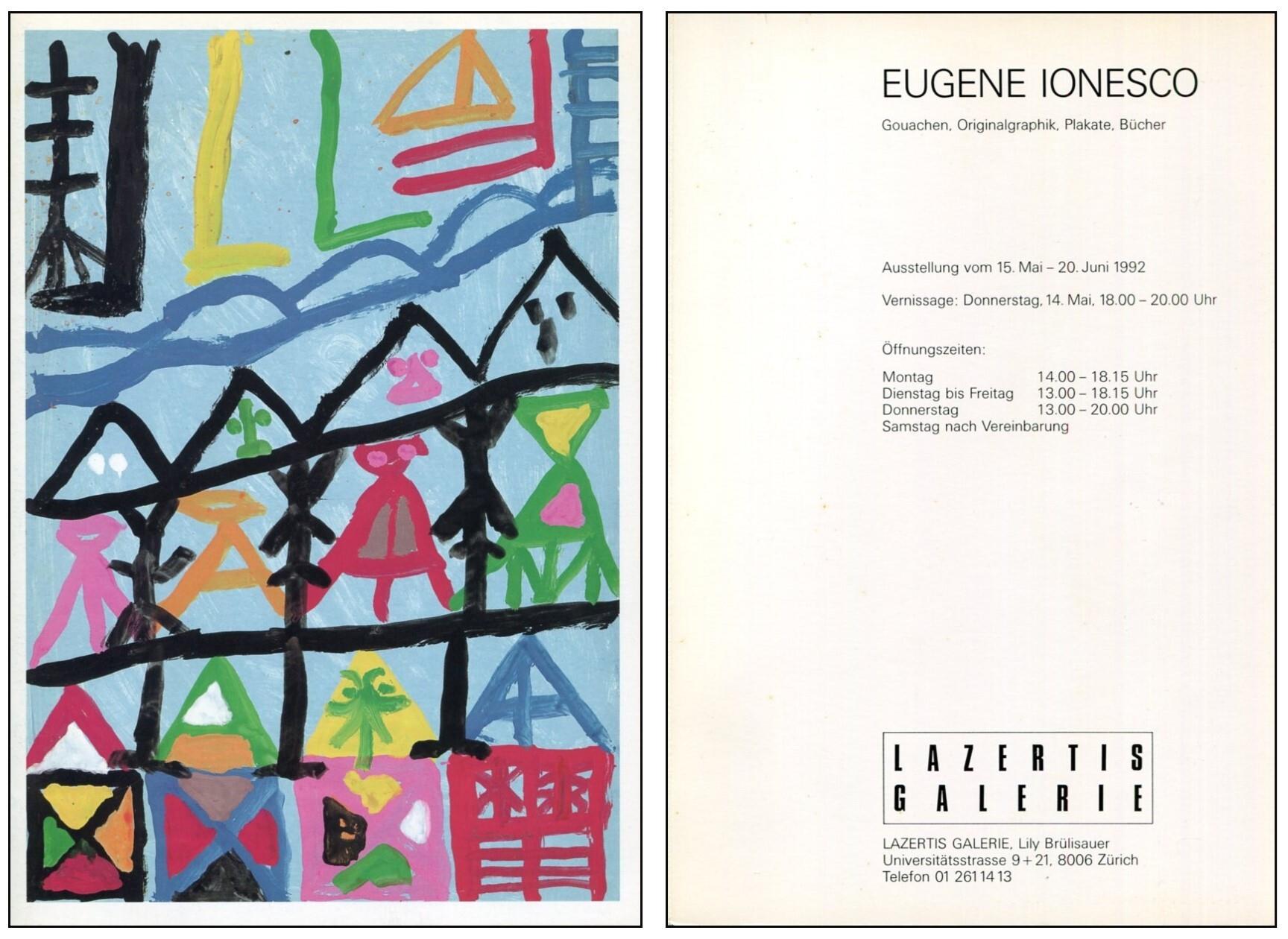 Eugene Ionesco. Gouachen, Originalgraphik, Plakate, Bucher