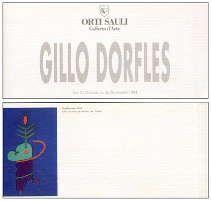 Gillo Dorfles. Orti Sauli Galleria d'Arte 1994 - Gillo Dorfles - copertina