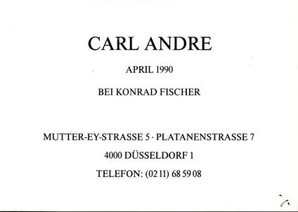 Carl Andre - copertina
