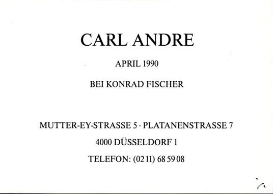 Carl Andre - copertina