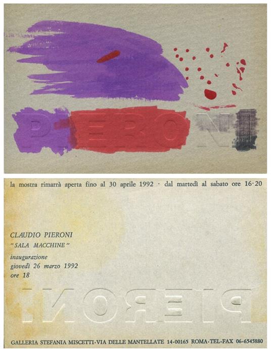 Claudio Pieroni. "Sala macchine" - copertina