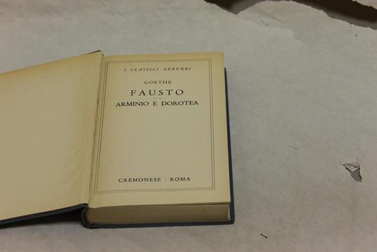 Goethe - Fausto, Arminio E Dorotea - Johann Wolfgang Goethe - copertina