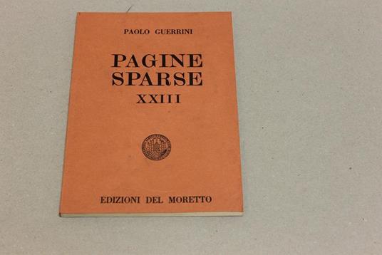 Pagine sparse XXIII - Paolo Guerrini - copertina