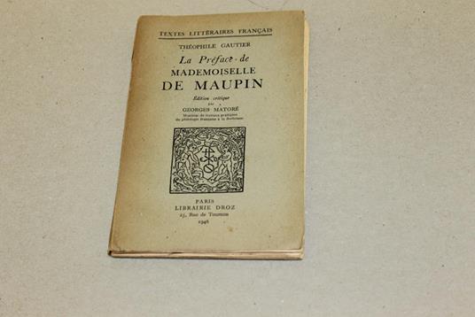 La La Préface de Mademoiselle De Maupin - Théophile Gautier - copertina