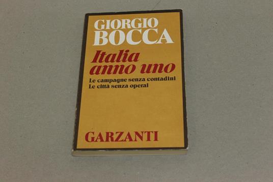 Italia anno uno - Giorgio Bocca - copertina