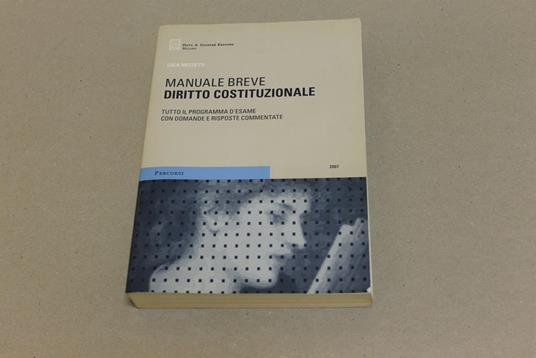 Diritto costituzionale manuale breve - Luca Mezzetti - copertina