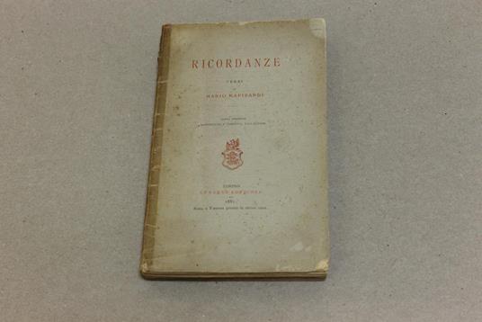 Ricordanze - Mario Rapisardi - copertina
