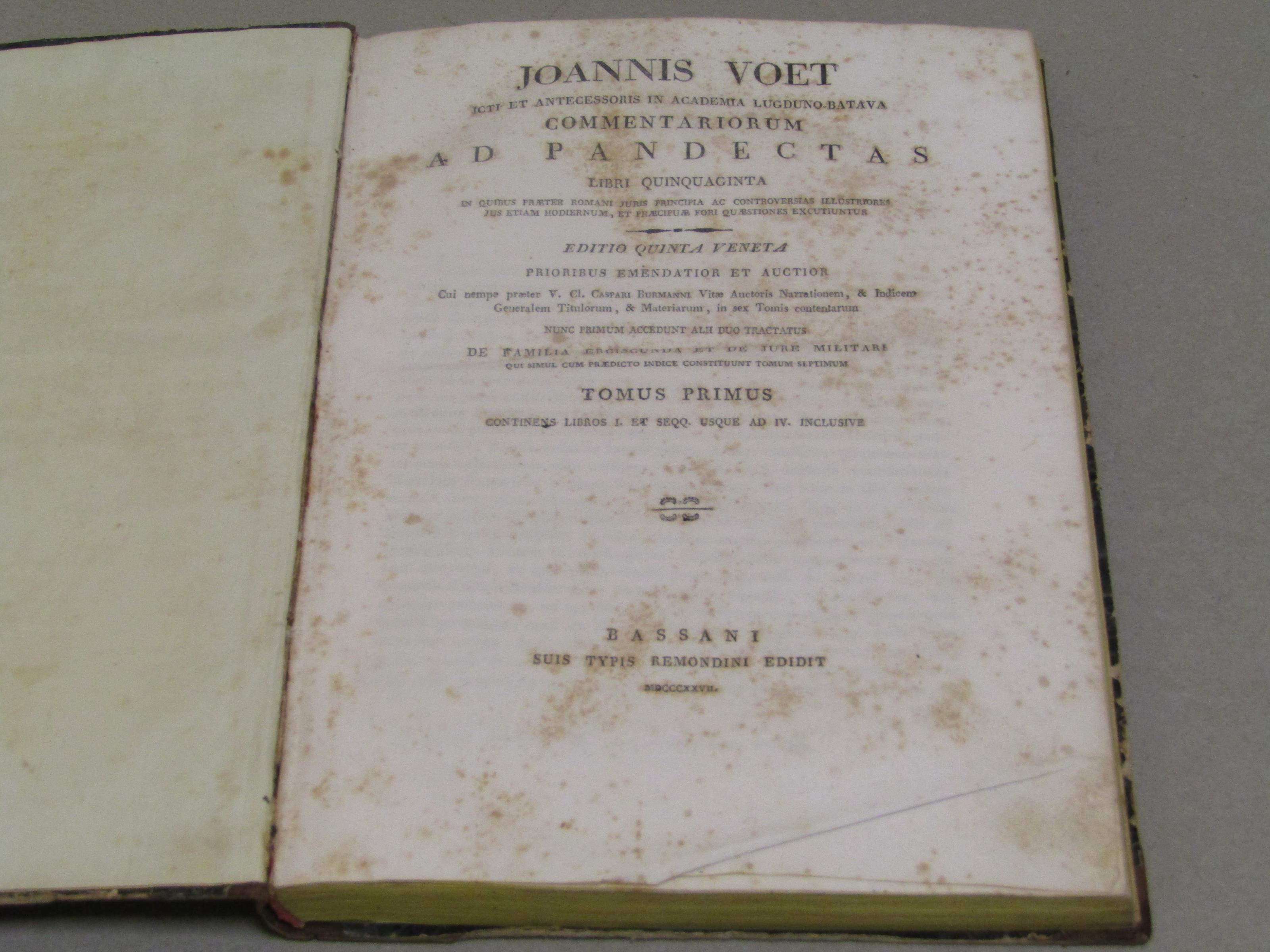 Commentariorum Ad Pandectas Libri quinquaginta