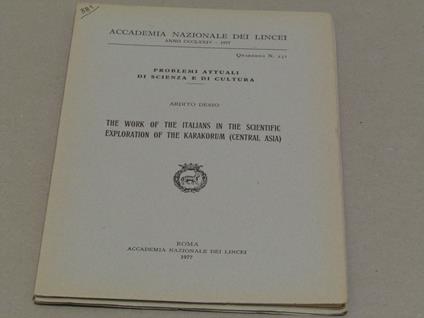 The The Work Of The Italians In The Scientific Exploration Of The Karakorum (Central Asia) - Ardito Desio - copertina