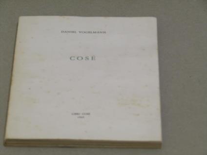 Cose - Vogelmann Daniel - copertina