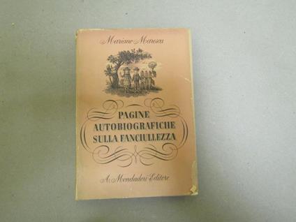 Pagine Autobiografiche Sulla Fanciullezza - Mariano Maresca - copertina