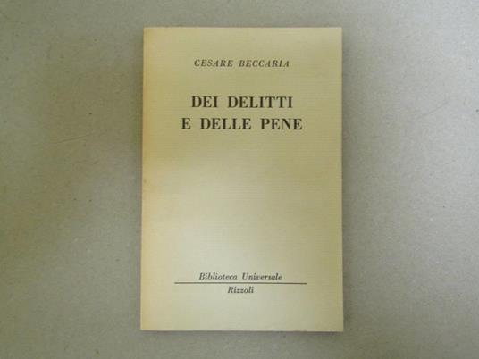 Dei delitti e delle pene - Cesare Beccaria - copertina