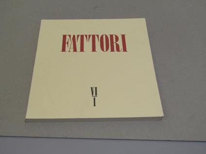 A cura di Dario Durbé e Cristina Bonagura. Fattori - copertina