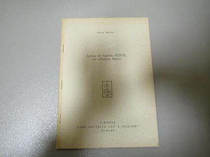 Lettura Del Capitolo Xxxvii Dei " Promessi Sposi " Estratto Da: Lettere Italiane Anno Xxii - N. 2 1970 - Ettore Paratore - copertina