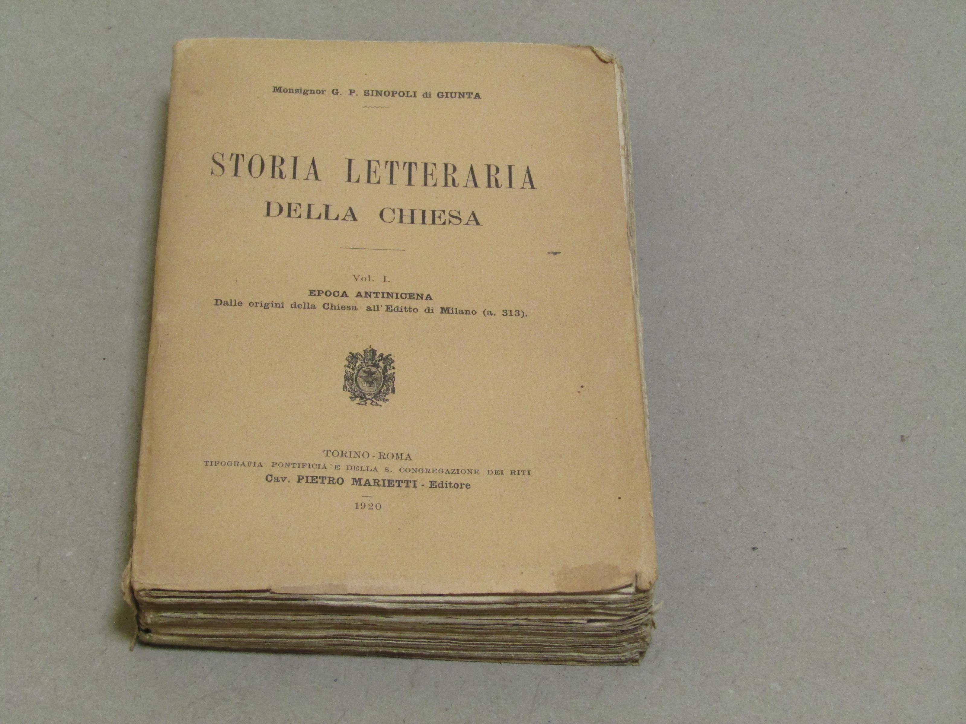Storia letteraria della Chiesa vol. I