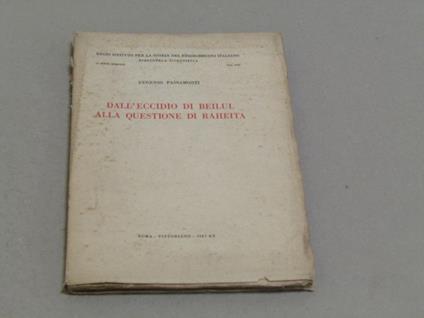 Dall'eccidio di Beilul alla questione di Raheita - Eugenio Passamonti - copertina
