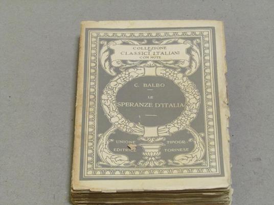 Speranze d'Italia - Cesare Baldoni - copertina