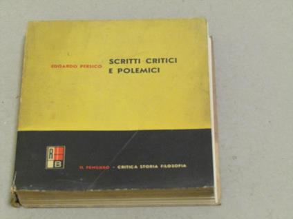 Scritti critici e polemici - Edoardo Persico - copertina