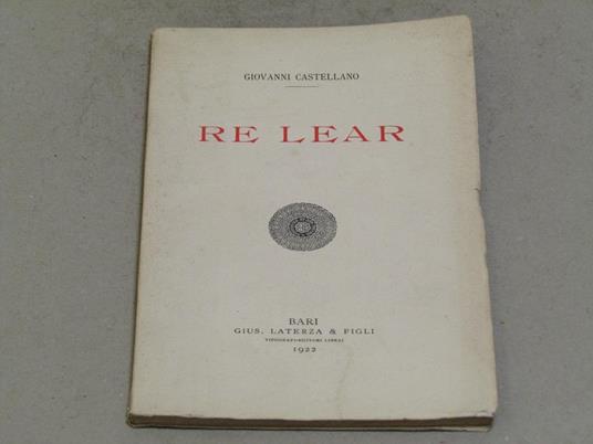 Re Lear - Giovanni Castellano - copertina