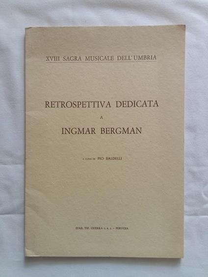 Retrospetiva dedicata a Ingmar Bergman. Guerra Edizioni. N. D - copertina