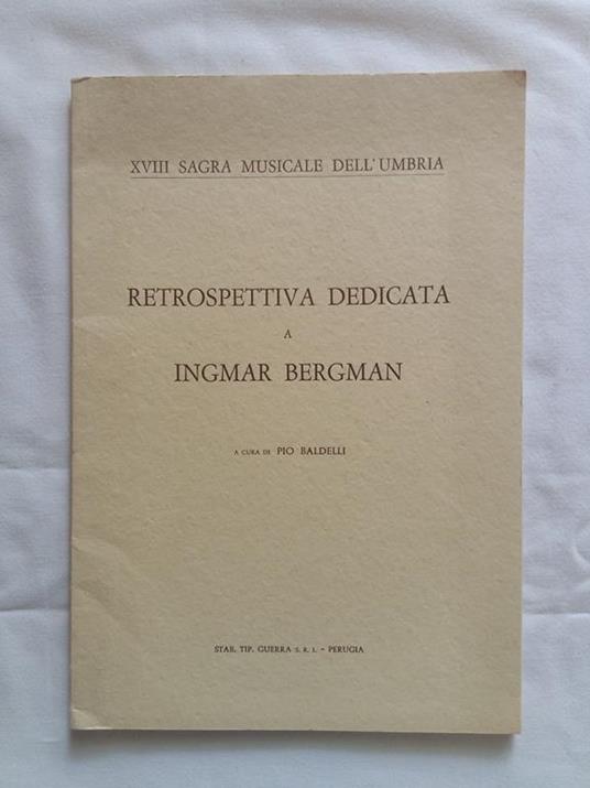 Retrospetiva dedicata a Ingmar Bergman. Guerra Edizioni. N. D - copertina