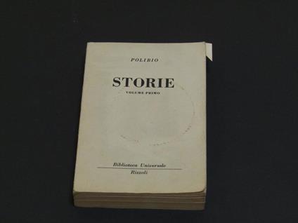 Storie volume primo. Rizzoli. 1961 - I - Polibio - copertina
