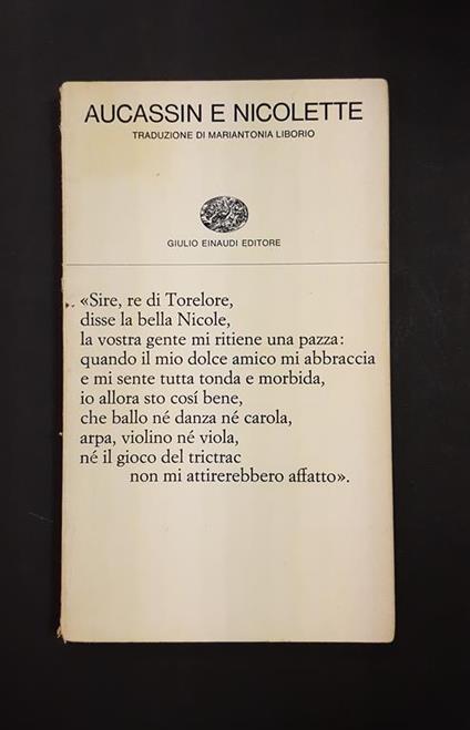 Aucassin e Nicolette. Einaudi. 1976 - Anonimo - copertina