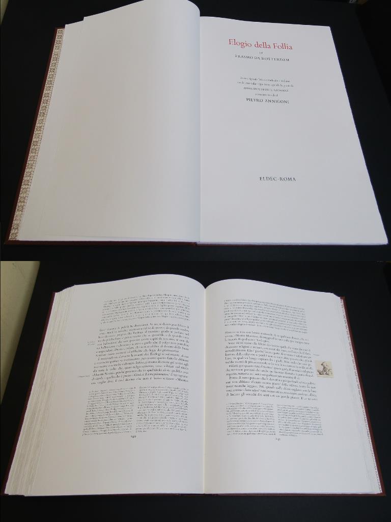 Erasmo da Rotterdam. Elogio della follia. Trentuno tavole di Pietro Annigoni. Eldec. 1978. Con cofanetto. Ed. num., ns es. n. 509 con firma di Pietro Annigoni