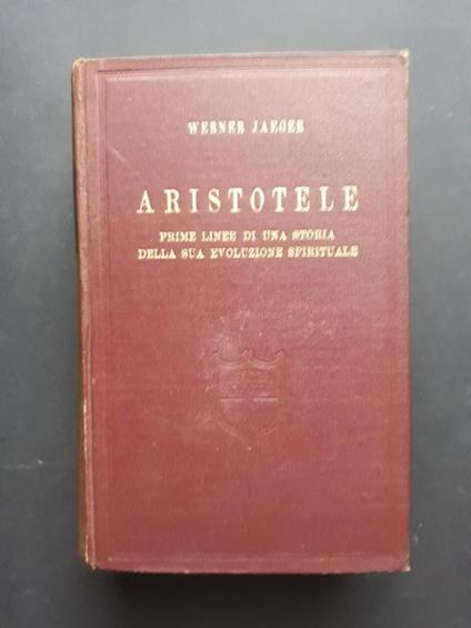 Aristotele. La Nuova Italia. 1935-I - Werner Jaeger - copertina