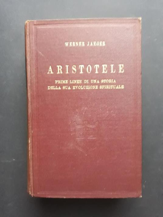 Aristotele. La Nuova Italia. 1935-I - Werner Jaeger - copertina