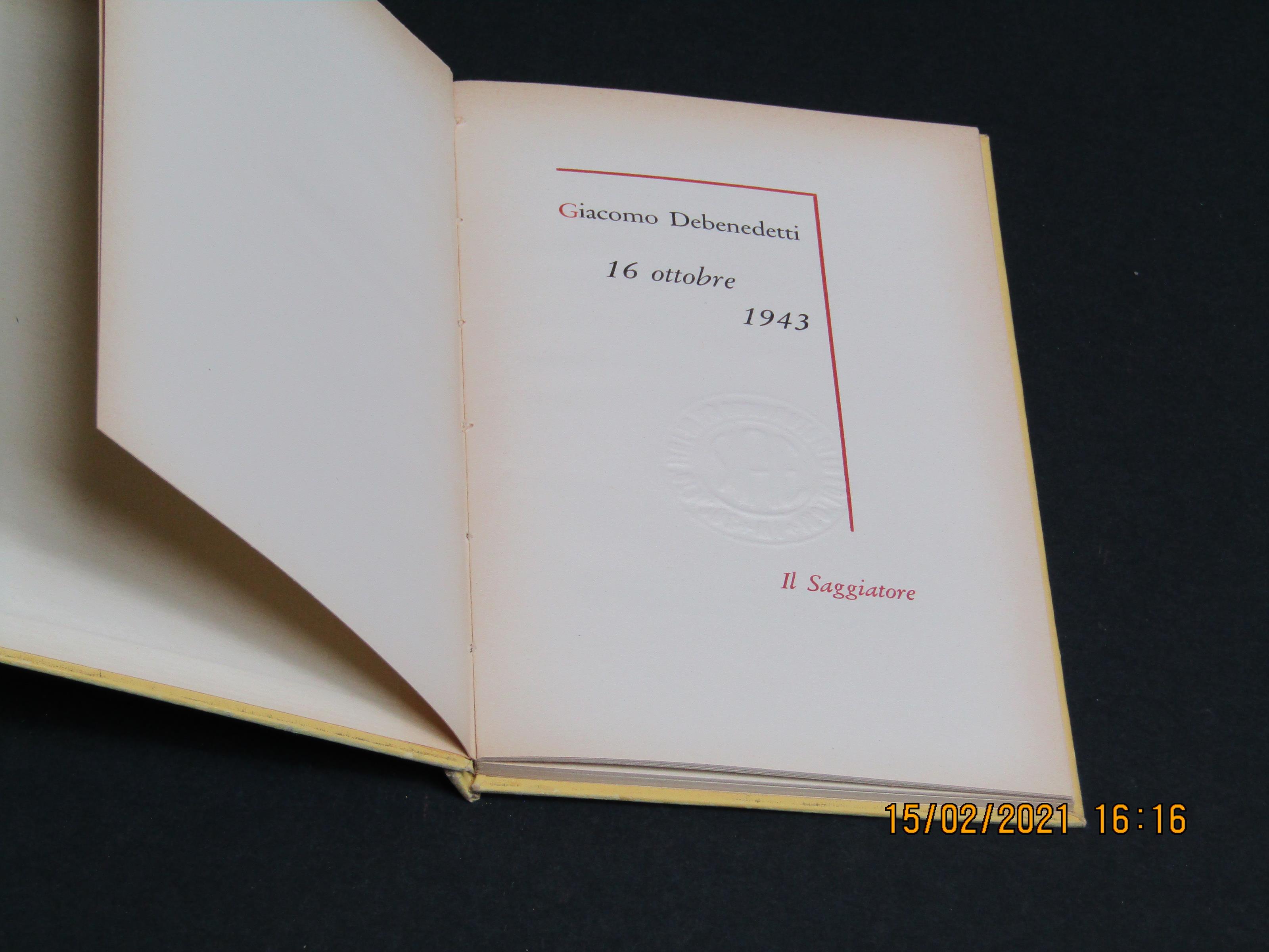 16 ottobre 1943. Il Saggiatore. 1961-II