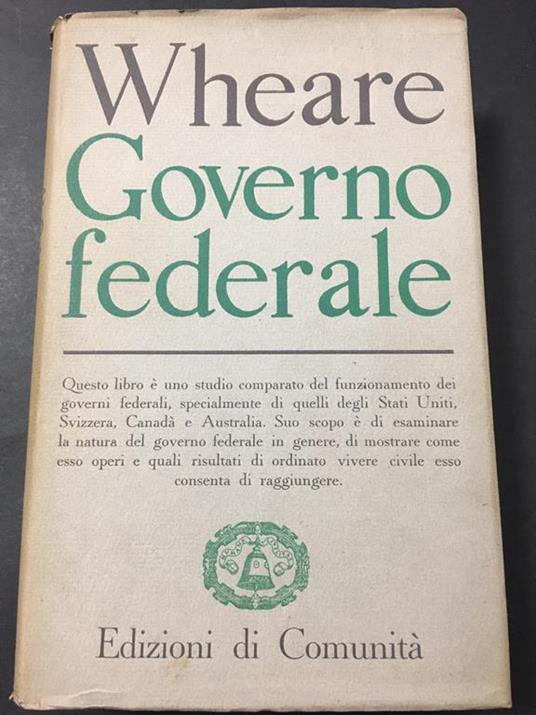 Governo federale. Edizioni di Comunità. 1949 - copertina