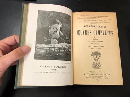 Oeuvres Complètes. Vol XIX - XXVII - XXVIII. P. V. Stock Editeur 1908 - 1912 - 1913. Presente autografo di Paolo Serini - Lev Tolstoj - copertina
