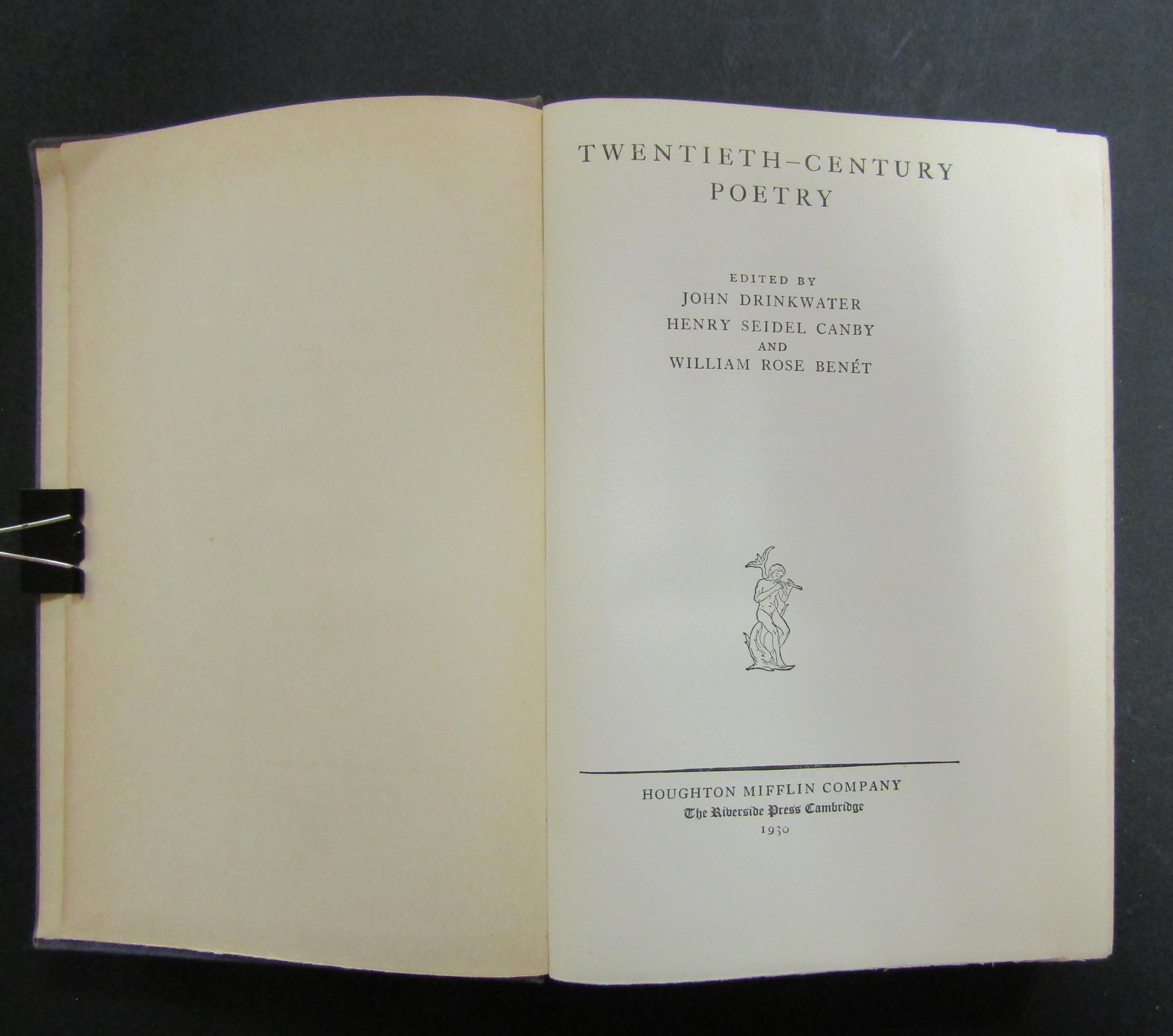 Twentieth-century poetry. Houghton Mifflin Company. 1930