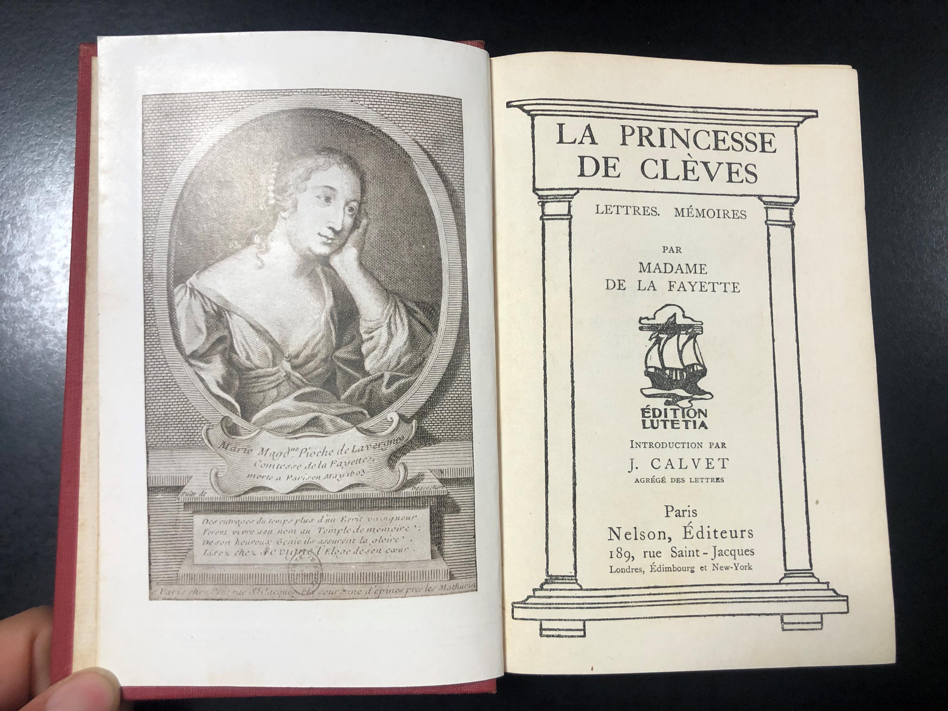 La princesse de Cleves. Edition Lutetia