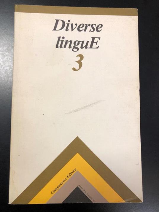 Diverse lettere 3. Anno II n. 3 Luglio 1987. Campanotto Editore - copertina