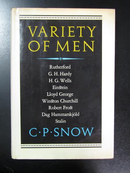 Snow C.P. Variety of men. Charles Scribner's Sons 1967 - copertina