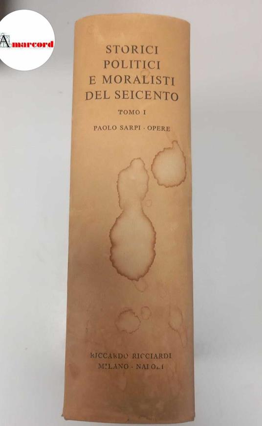 Sarpi Paolo, Opere, Ricciardi, 1969 - Paolo Sarpi - copertina