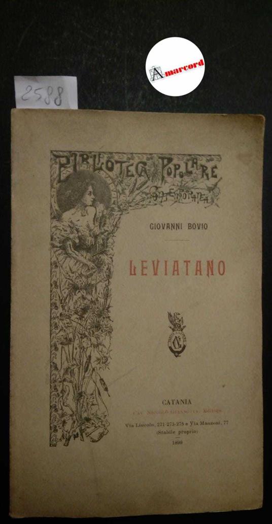 Bovio Giovanni, Leviatano, Giannotta, 1899 - Giovanni Bovio - copertina