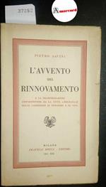 Savini Pietro, L'Avvento del Rinnovamento, Bocca, 1941