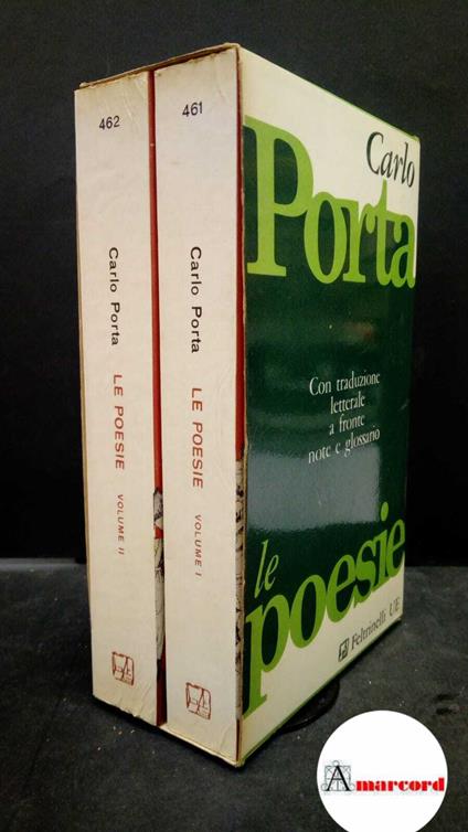 Porta, Carlo. , and Barbarisi, Gennaro. , Guarisco, Carla. Le poesie 2 volumi Milano Feltrinelli, 1970 - Carlo Porta - copertina