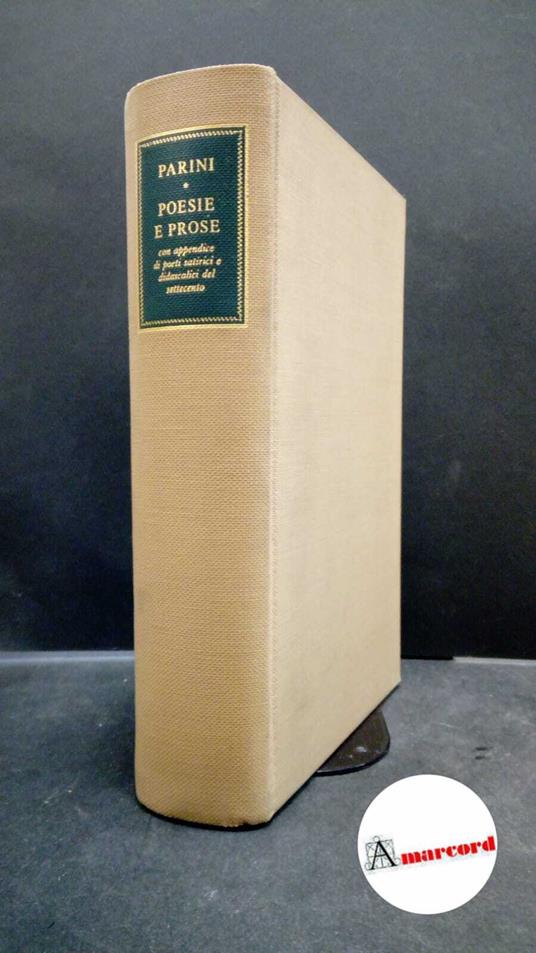 Parini Giuseppe, Poesie e prose, Ricciardi, 1951 - Giuseppe Parini - copertina